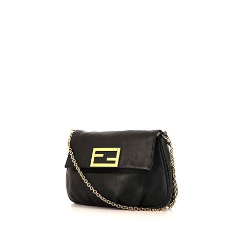 Fendi Borsa a Tracolla Vintage in Pelle Col. Nero 